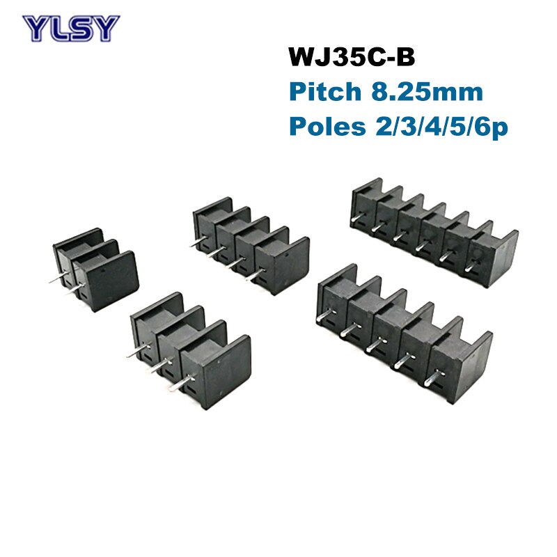 2Pcs Pitch 8.25mm Barrier Screw PCB Terminal Block 35C-B Bornier Straight 2/3/4/5/6Pin Wire Connector Morsettiera Cable 2.5mm2