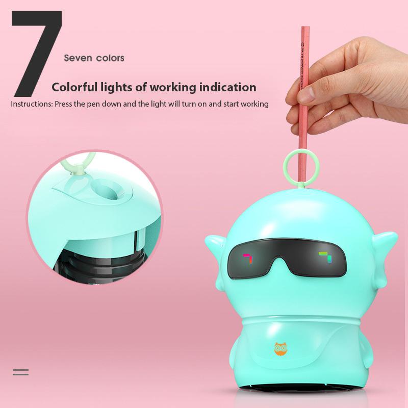 Electric Pencil Sharpener Portable Robot Auto Pencil Sharpener Battery Powered or USB Powered Pencil Sharpener For Kids Students
