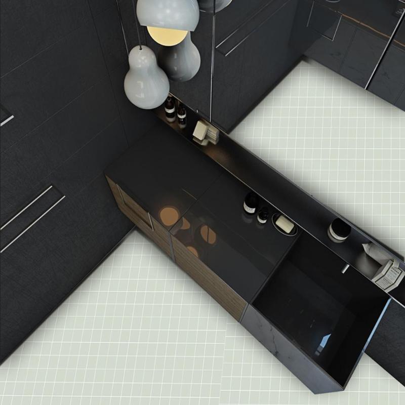 10pcs 10*10cm PVC Tiles Sticker Adhesive Black Waterproof Mosaic Kitchen Bathroom Adhesive Wall Sticker Home Decor