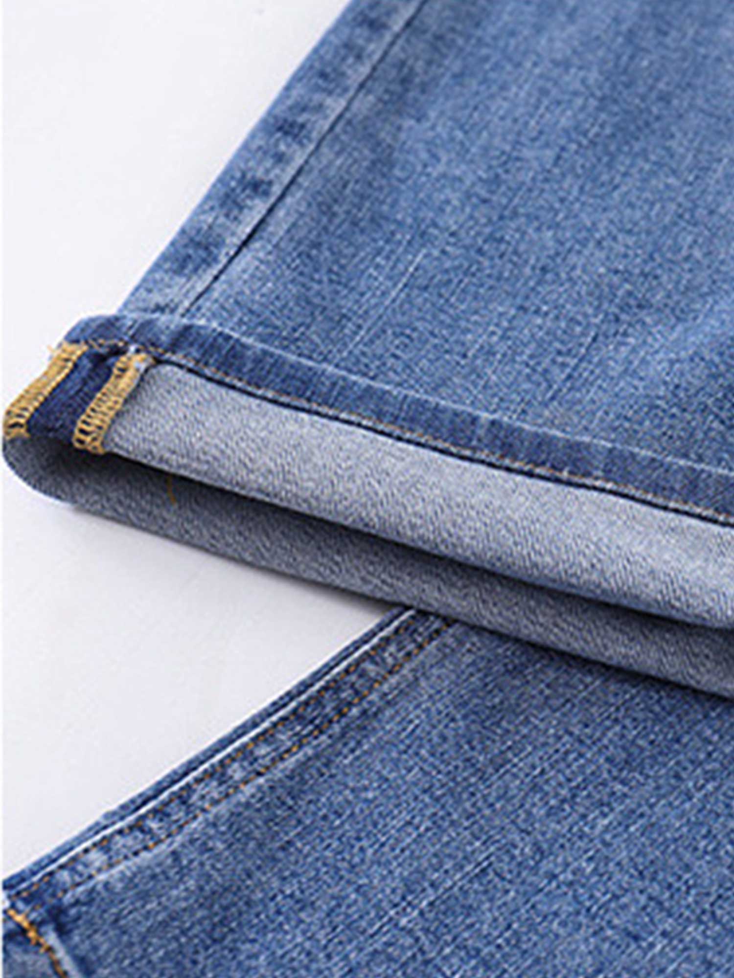 Kids Meisjes Jeans Stijlvolle Kleding Elastische Tailleband Denim Ripped Wijde Pijpen Casual Broek Met Multi-Zakken Kids Slipje Herfst