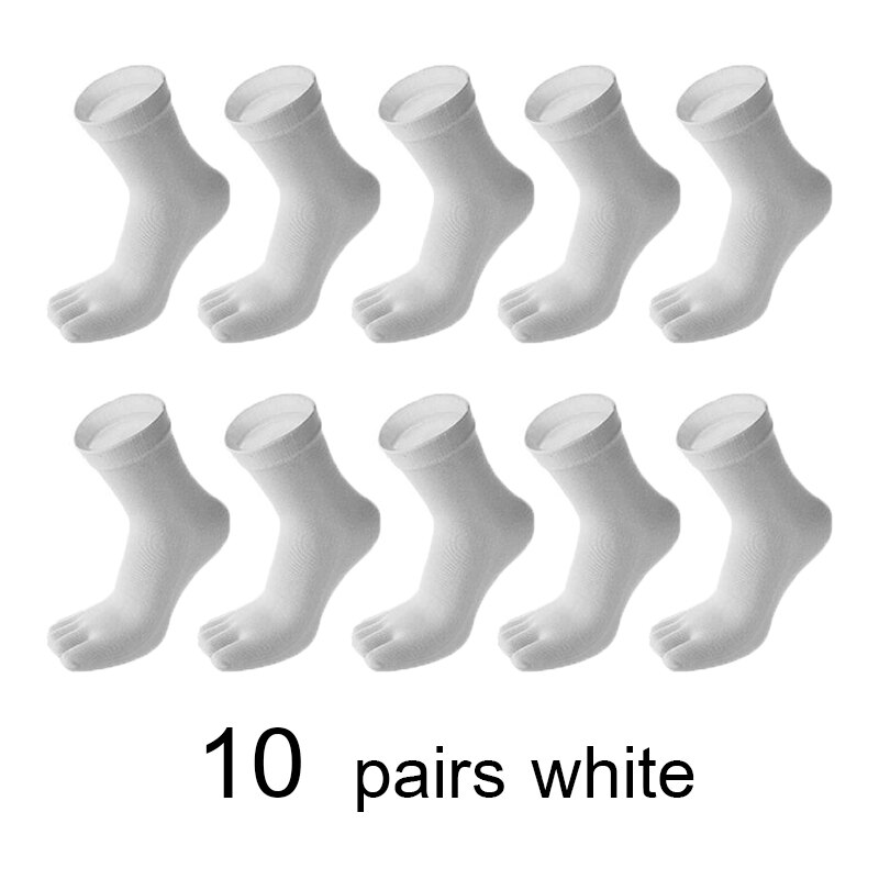 Calcetines de algodón con dedos separados para hombre, calcetín Unisex de talla grande 5, para otoño e invierno, 10 pares, 20 unidades: 4