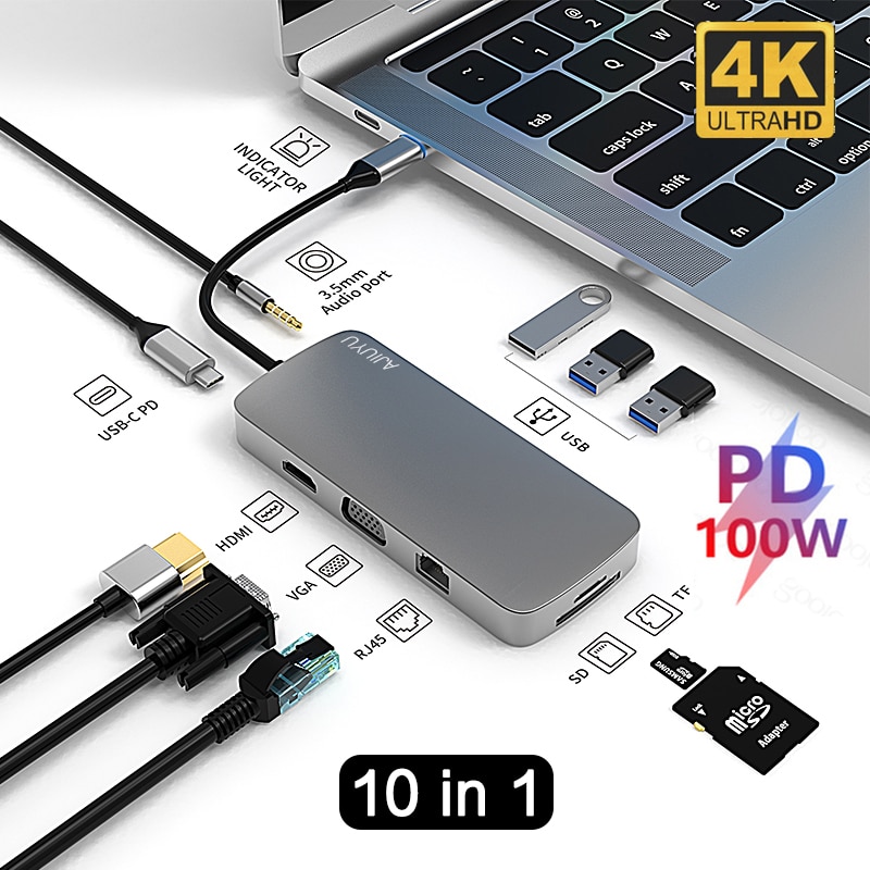 Usb C Hub 4K Hdmi RJ45 Sd/Tf USB3.0 Port Charge Adapter Voor Samsung Galaxy Tab S8 ultra S8 + S7 Plus A8 S7 Fe Dock Splitter: BL10V