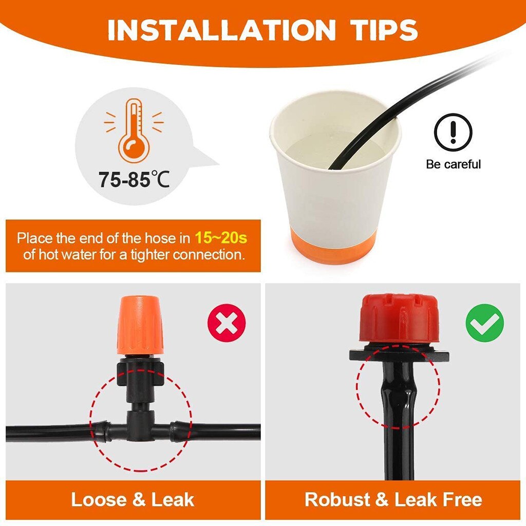 Micro-drip Irrigation Kits Garden Irrigation Kit, 1/4 Inch Blank Distribution Tubing Irrigation Sprinkler System Kit Diy #3