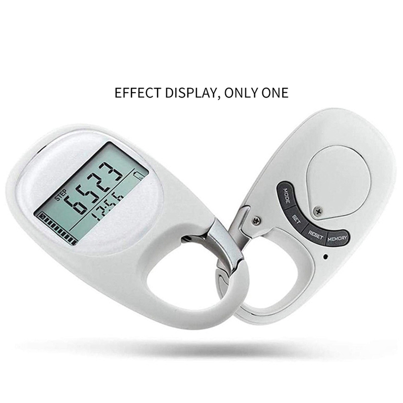 3D Induction Pedometer Electronic Pedometer With Carabiner Multi-Function Record Distance Tool For Walking And Running