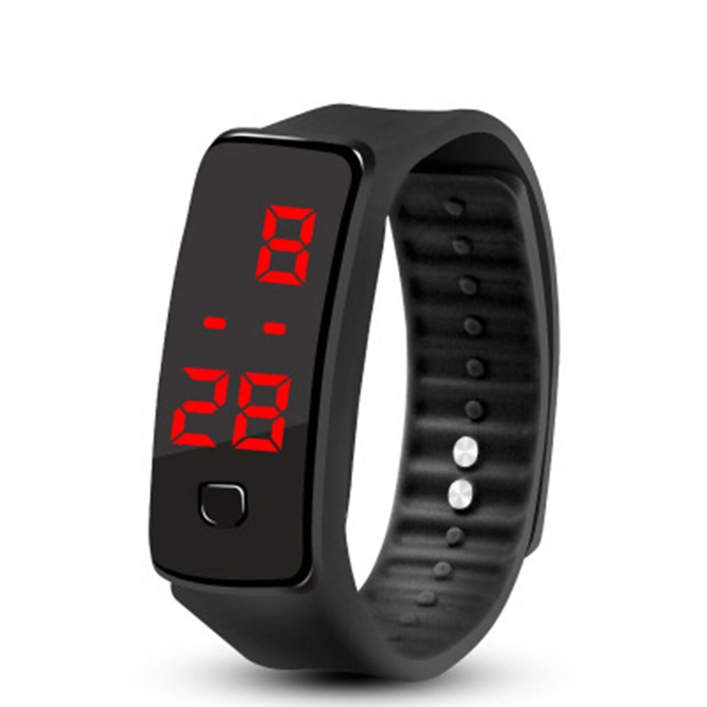 LED Silicone Wristband Bracelet Lightweight Soft Fitness Sports Band Watch for Men Women