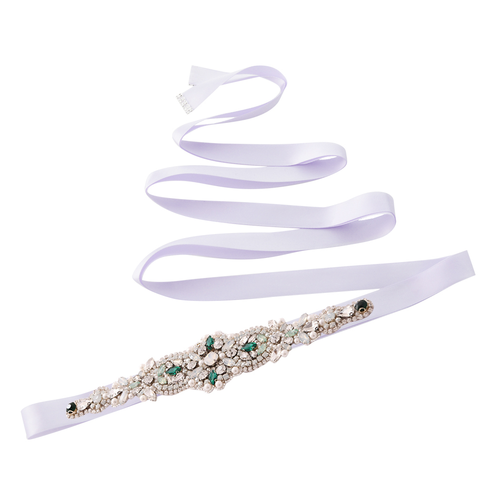 Grün Kleid Gürtel Grün Diamanten Gürtel für Hochzeit Gürtel Opal Strass Brautjungfer Dekorative Gürtel Braut Kristall Hochzeit Schärpen: Lavendel