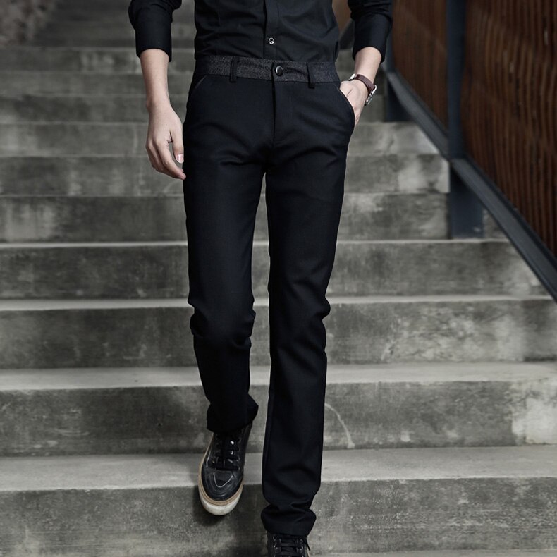 Zomer formele bruiloft heren pak broek slim fit casual merk zakelijke heren rechte jurk broek