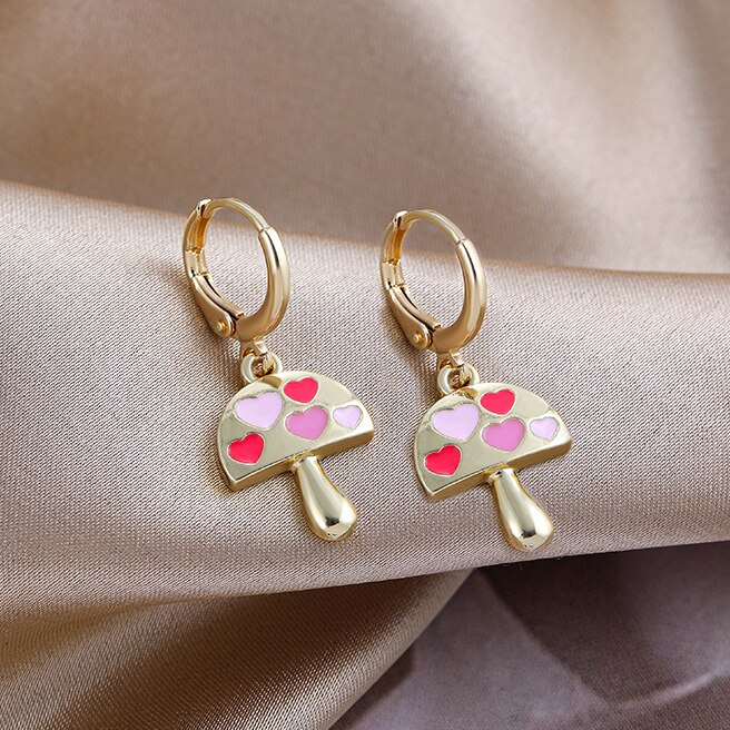 Leuke Roze Bloem Aardbei Vlinder Laarzen Oorringen Voor Vrouwen Meisjes Esthetische Y2k 90S Hart Paddestoel Oorbel Sieraden: 21909 9