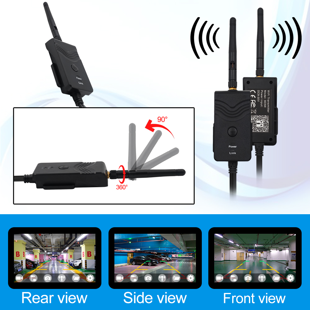 ! WiFi Transmitter Signal Repeater for Wireless Car Rear View Backup Camera Support for iPhone IOS & Android Phone