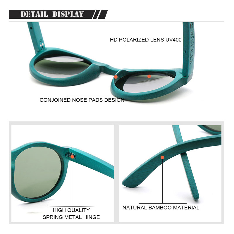 Gafas de sol clásicas Retro para hombre, lentes de madera de bambú Real, hechas a mano, polarizadas, UV , 400