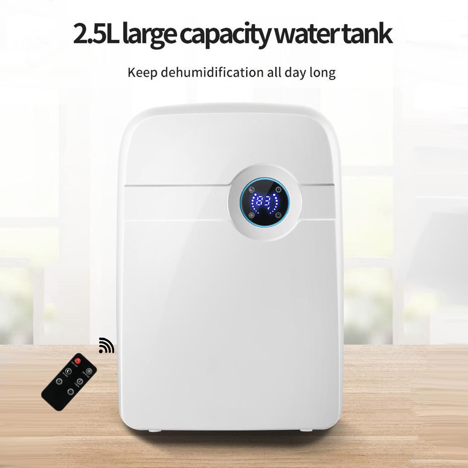 Electric Dehumidifier, Portable Dehumidifier with 2.5L Water Tank, Electric Mini Dehumidifier for Bathroom, Auto Shutoff
