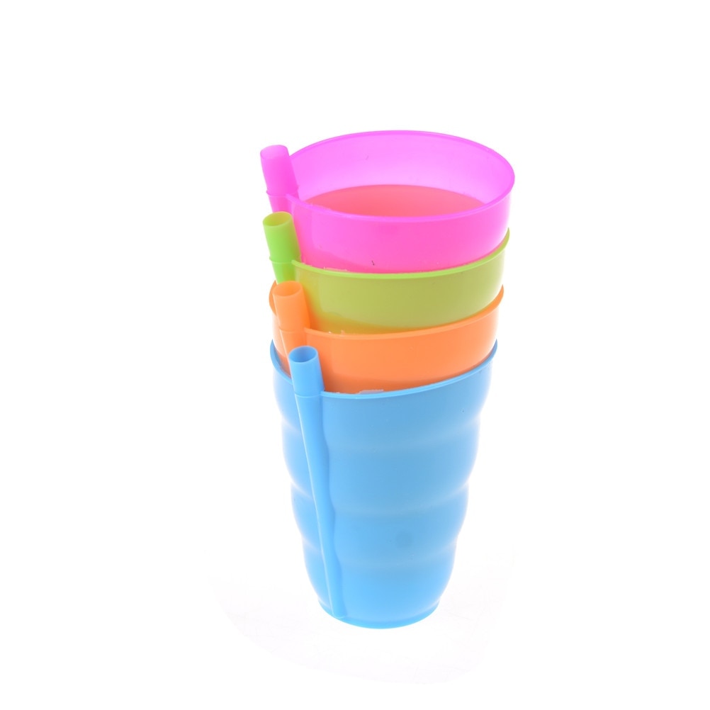 4 stks/partij Kids Kinderen Baby baby Sip Cup met ingebouwde Stro Mok Drink Thuis Kleuren