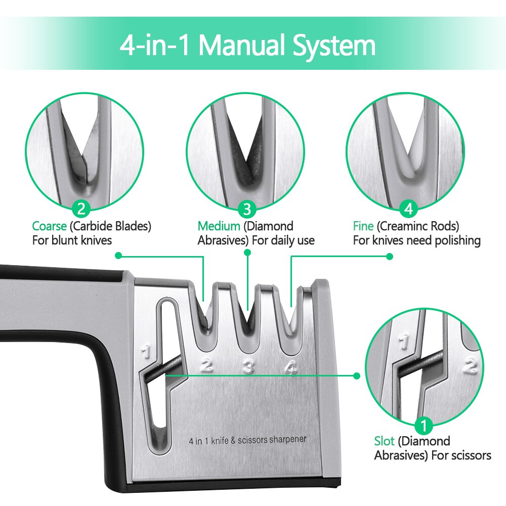 Knife Sharpener Kitchen Sharpening Stone Tungsten Steel and Ceramic Kitchen Knives Accessories