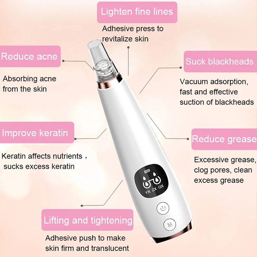 Blackhead Vacuum Cleaner Pore Ance Black Dots Extractor Facial Cleansing Pimple Remover Tool Nose Acne Remover Machine For Face