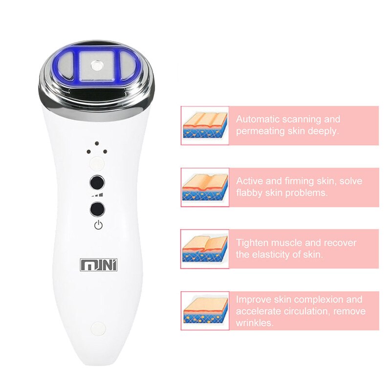 Ultrasone Bipolaire RF Radio Frequentie Machine Gezicht Lifting Huid Rejuveantion Massager Mini Hifu Anti Rimpel Aanscherping Apparaat