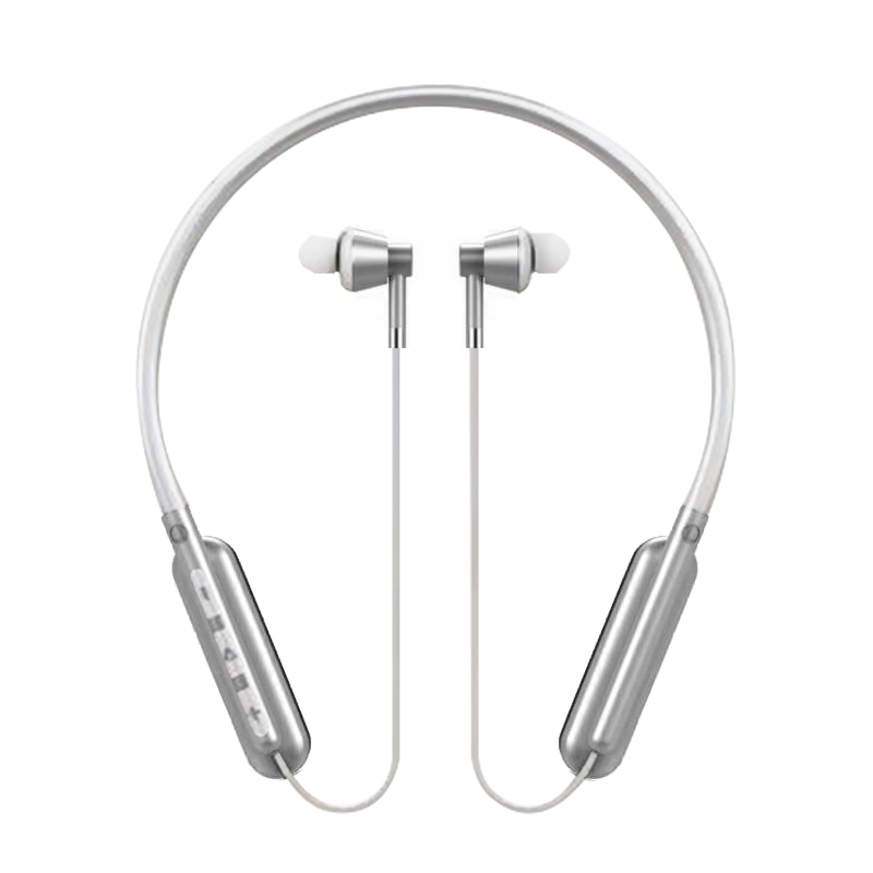 Écouteurs Bluetooth étanches IPX6, casque sans fil avec extension de carte SD 32 go, 2 paires d'écouteurs: Silver