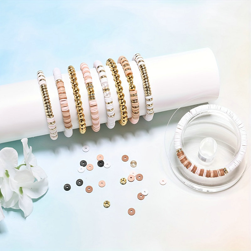 Kit de fabrication de bracelets en perles d'argile, Style bricolage, Kit de perles d'amitié avec lettres dorées pour la fabrication de bijoux, d'anniversaire pour femmes et adolescentes