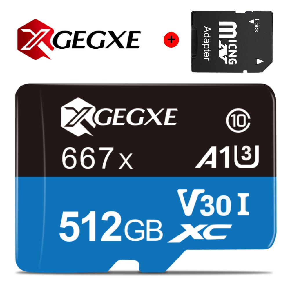 XGEGXE Scheda di Memoria 64gb micro SD carta 32gb 128gb 256gb 512gb Carta di TF Cartao de memoria Classe 10 per tavoletta Fino a 98 MB/s