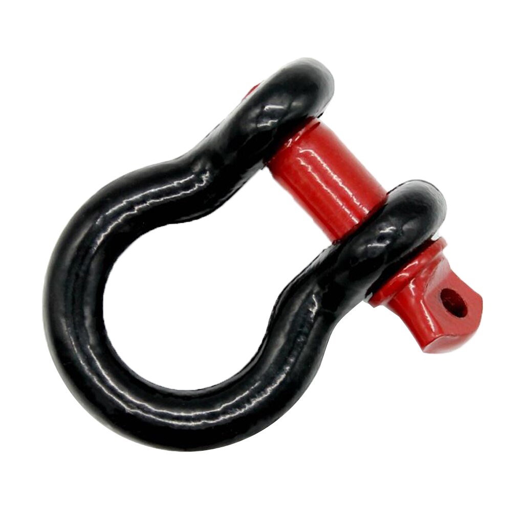 Crochet de remorque pour voitures universelles | 3/4 "2 tonnes, crochet de remorque à anneaux en D, manille à nœud, rouge noir