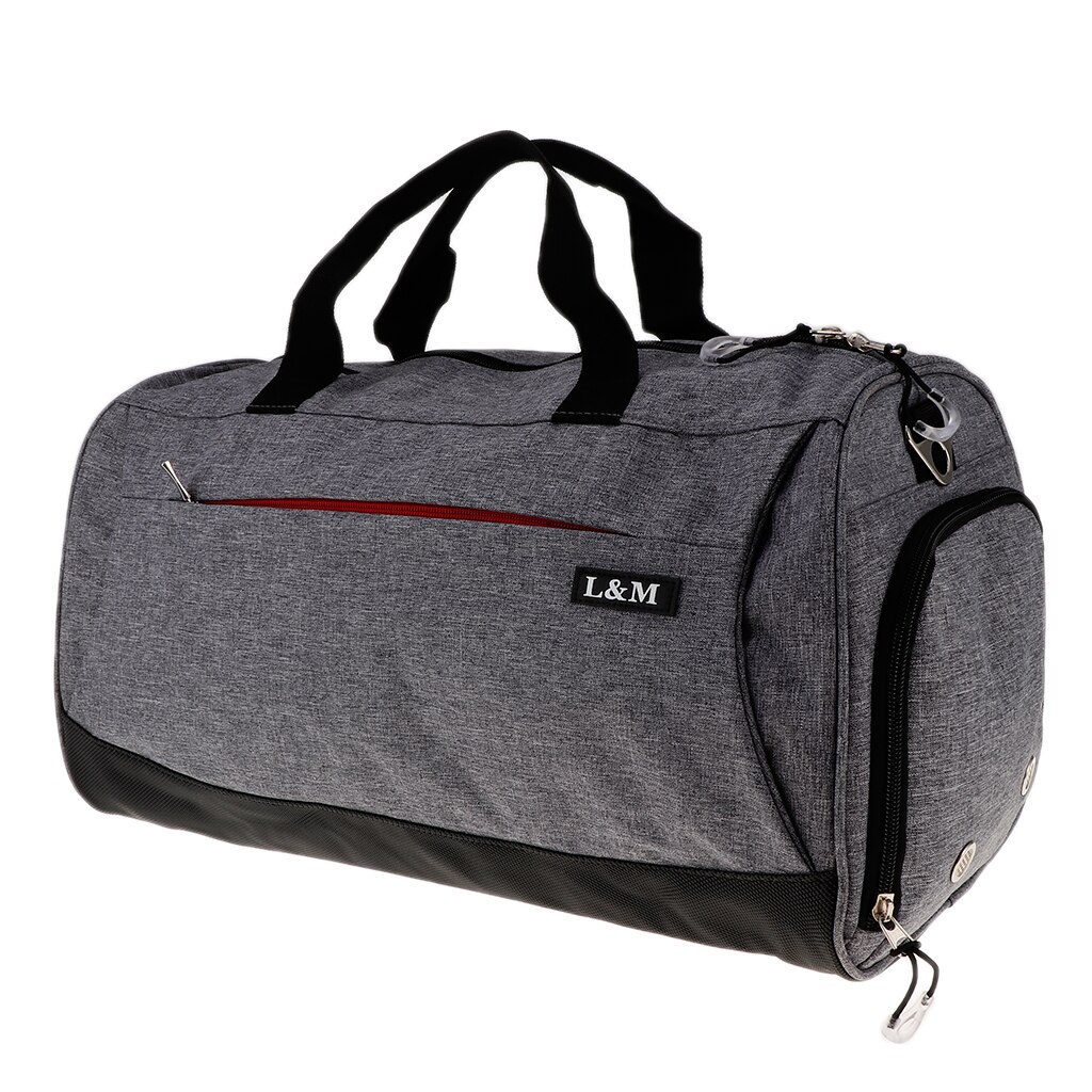 Waterproof Large Gym Bag Travel Shoe Compartment Workout Duffle Hand Bag for beach Swimming Pool Gym Multi-function Sport Bag: Silver Gray