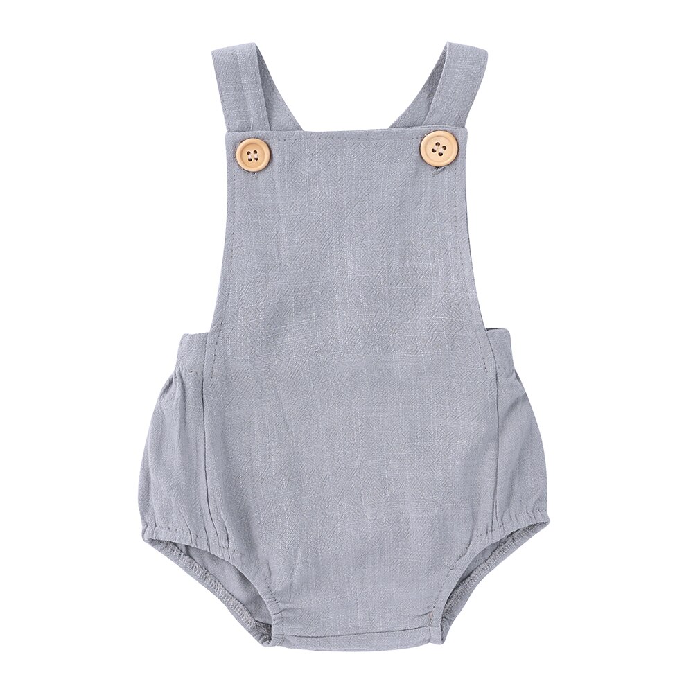 Ropa de verano para bebés y niñas, ropa de Color sólido para recién nacidos, monos de algodón sin mangas con cuello cuadrado, ropa para bebés de 0 a 24 meses: Gray / 6 meses