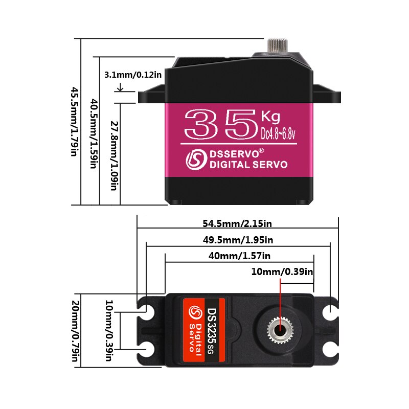 1 X Waterdichte Servo 20Kg 25Kg 30Kg 35Kg Hoge Snelheid Rc Servo Pro Metal Gear Digitale servo Baja Servo Voor 1/8 1/10 Schaal Rc Auto &#39;S