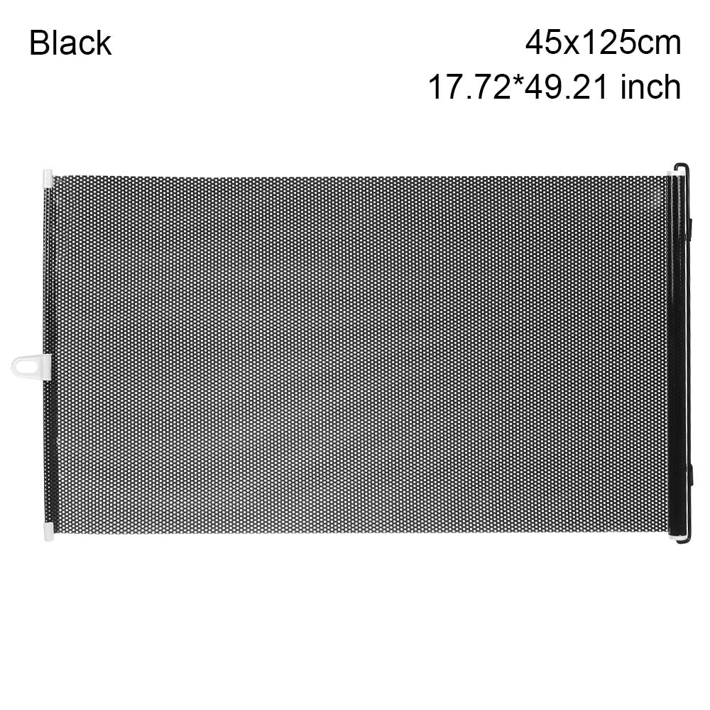 Automobile Automatic Roller Blind Sunshade Front Car Interior Retractable Windshield Shade Visor SUV Window Folding Block Cover: Black 45x125cm