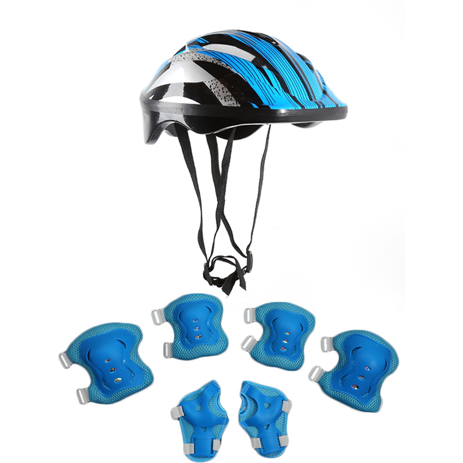 7Pcs/Set Roller Skates Protective Gear Equipment Set Children's Helmet Skateboard Bicycle Balance Car Sports Knee Helmet: LB