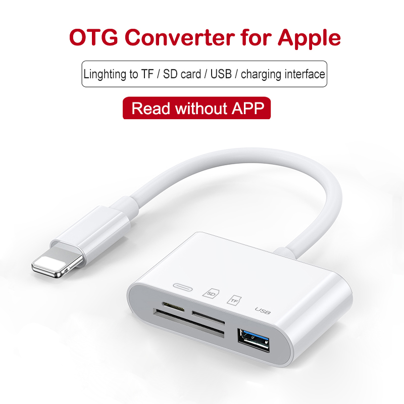 Lightning-hub zum sd-kartenleser micro sd otg smart-kamera-kartenleser usb 3.0- ladeschnittstelle multi-memory für multimemory-stick: Blitz 1in 4