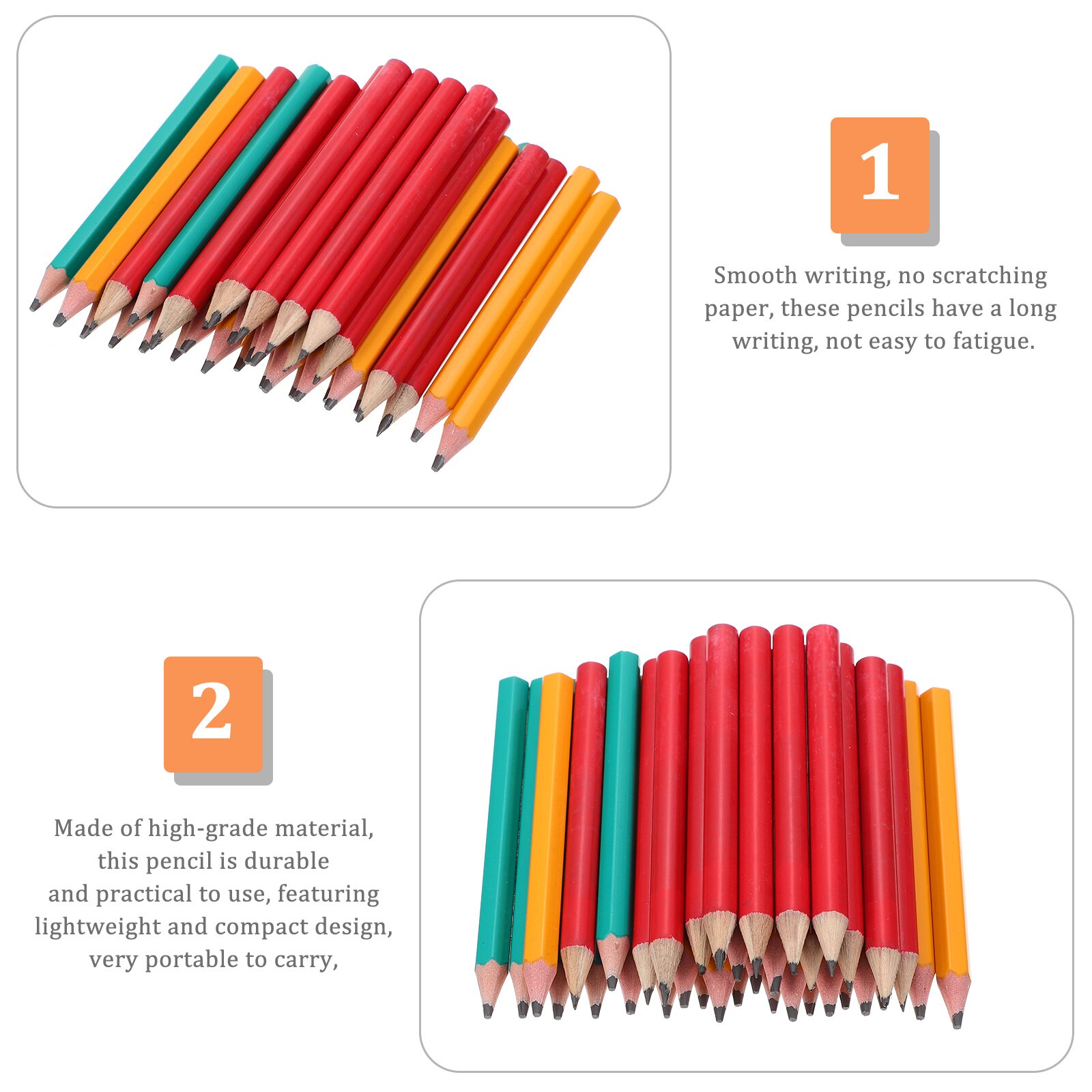 108Pcs Portable Kids Writing Pencils Plastic Pencils for Toddlers Writing Learning Pencils for Children
