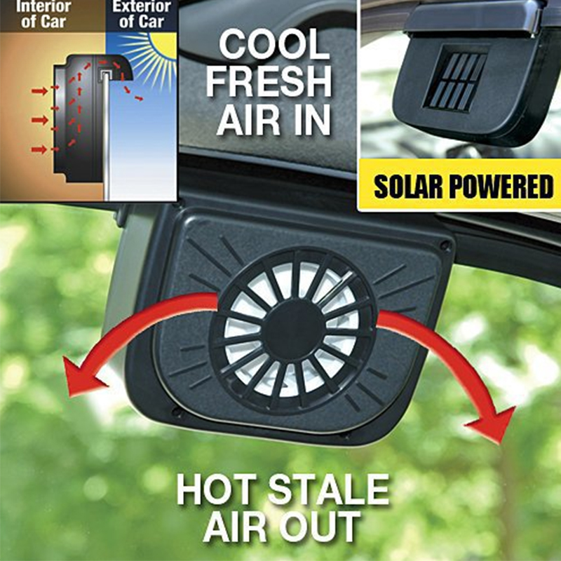 Car Auto Fan Exhaust Heat Fan Solar Sun Power Air Vent Cool Cooler Ventilation System Radiator Car Window Cooling Fans