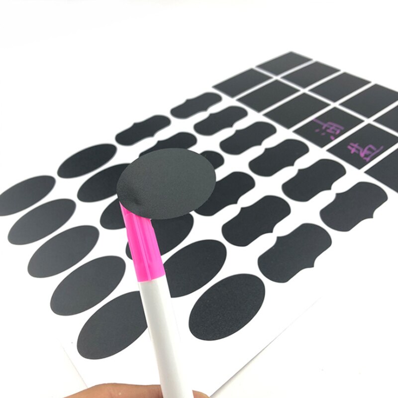 Diy Pvc Blackboard Sticker 180 Stks/set Waterdicht Eenvoudig Schrijven Sticker Keuken Tag Label Sticker Kruidkruik Sticker Met Witte Pen