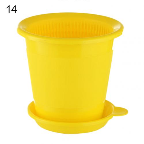 Drainage Slotted Hole Succulents Orchid Flower Inner Outer Pot Container Home Office Decor Planter Desktop Flower Pots: 14