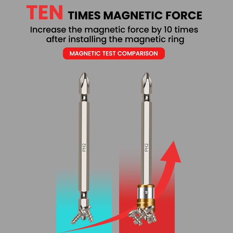 10 stk borebor multifunktionel magnetisk skruetrækker elektrisk skruetrækker kombination sæt sende stærk magnetisk ring