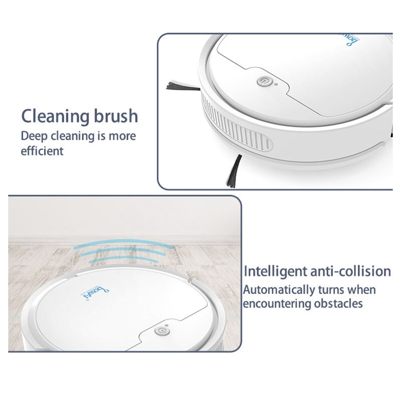 ！-BowAI Multifunctional Robot Vacuum Cleaner, 3-In-1 Auto Rechargeable Smart Sweeping Robot Dry Wet Sweeping Vacuum Cleaner H