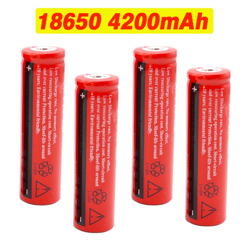 18650 Li-ion Oplaadbare 3.7 V Volt 4200mAh BRC 18650 Rechargeable Battery For Power Bank Torch Flashlight +