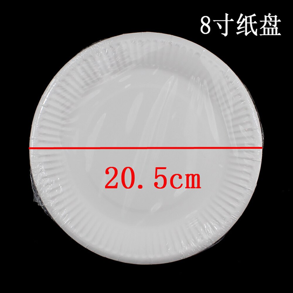 100PCS Disposable Plate 100% Compostable White Paper Plate Round Cake Plate for Party/Camping: 8 Inch