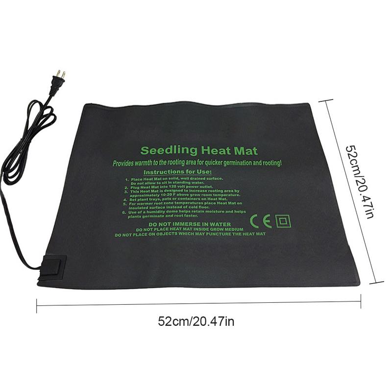 US/EU Seedling Heat Mat Plant Seed Germination Propagation Clone Starter Pad Vegetable Flower Garden Tools Supplies Greenhouse: 52x52CM US