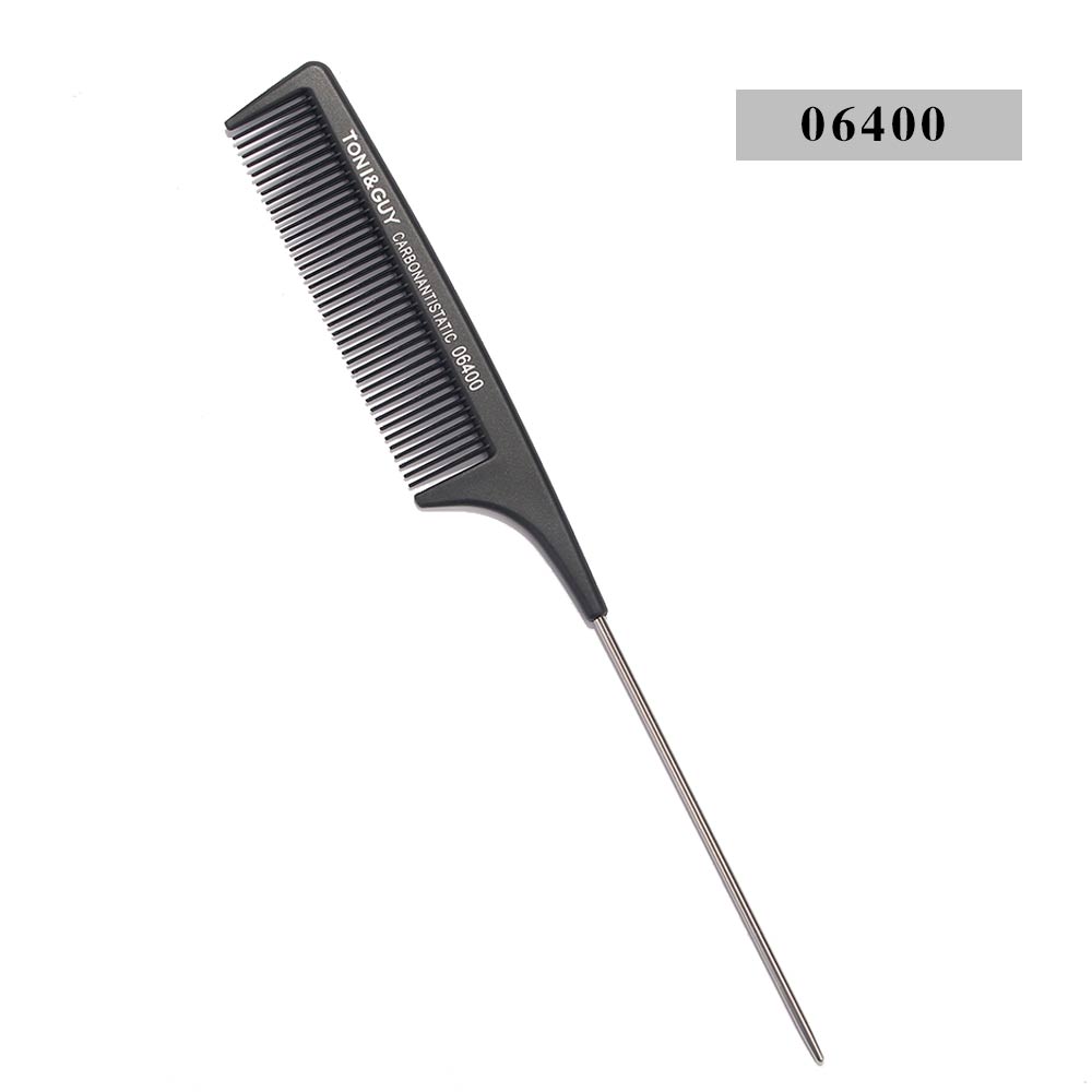 Peine de dientes finos de Metal para peluquería, peine de cola de rata de plástico negro, cepillos de pelo, herramientas de belleza, novedad