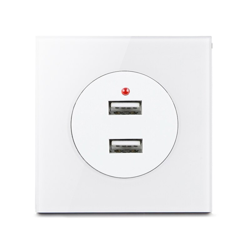 Atlectric 1 2 3 4 gäng 1 2 -vägs hem strömlampa strömbrytare på/av-knapp strömbrytare lampa ljus usb eu fr frankrike uttag glaspanel: Dubbel usb-laddning