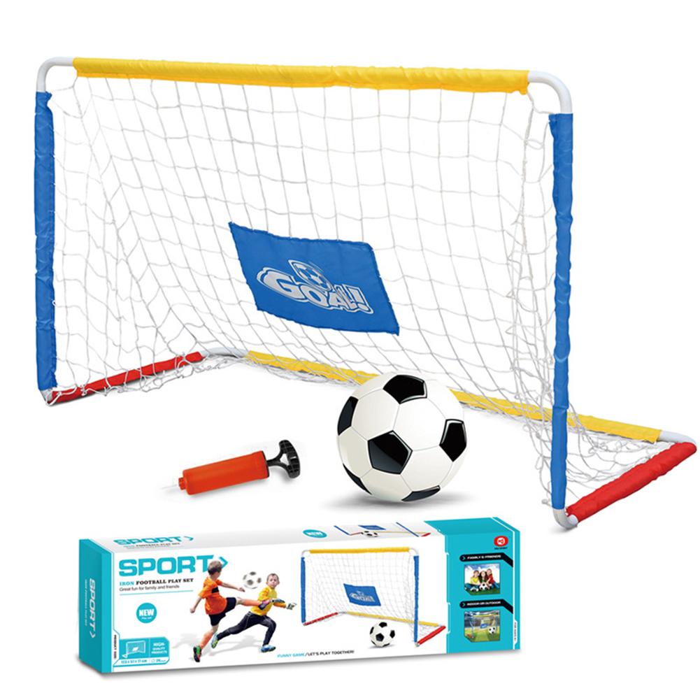 Kids Soccer Goal Set Mini Portable Football Net Kit with Pump for Sports Backyard Indoor