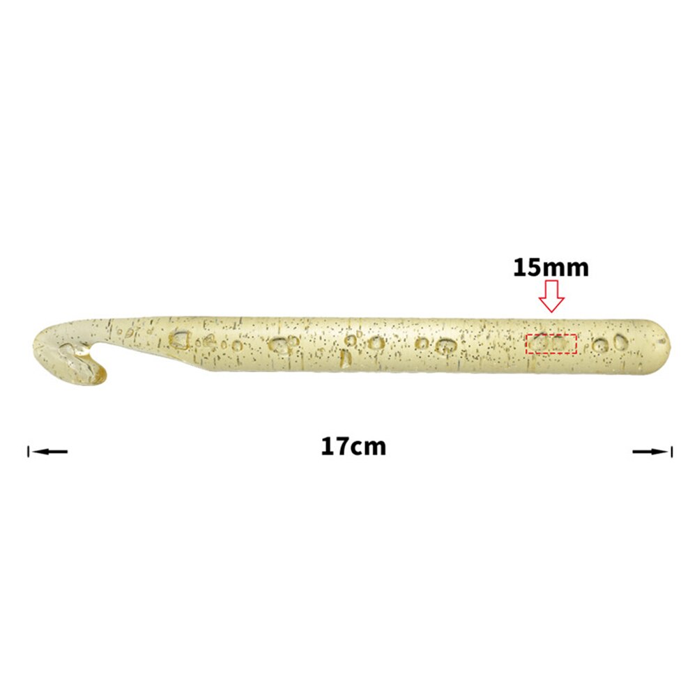 Large Size Crochet Hook Transparent Gold Bold Plastic Crystal Crochet ABS Craft Crochet Hooks Knitting Needles DIY Tools: 15mm