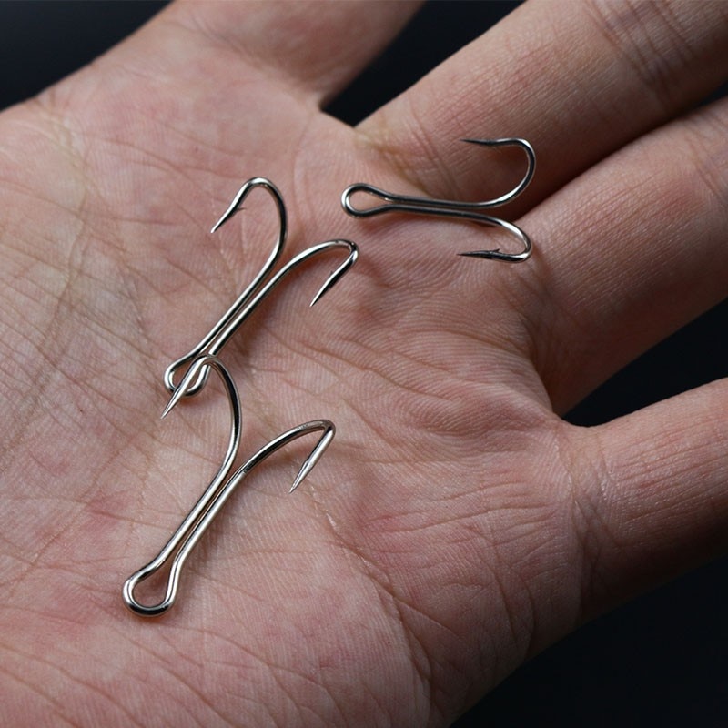 20 Pcs/Pack Strong Double Claws Salmon Fly Tying Hooks High Carbon Super Frog Duplex fly Hook 2#4#6# saltwater fly fishing hooks