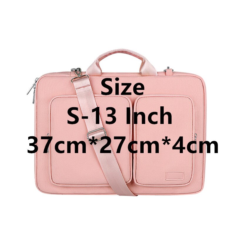 Wasserdicht Geschäft Männer Frauen Aktentasche 13 14 15 15,6 zoll Laptop Handtasche Kausalen Büro Schulter Taschen Computer Tasche: S-13 Zoll-Rosa