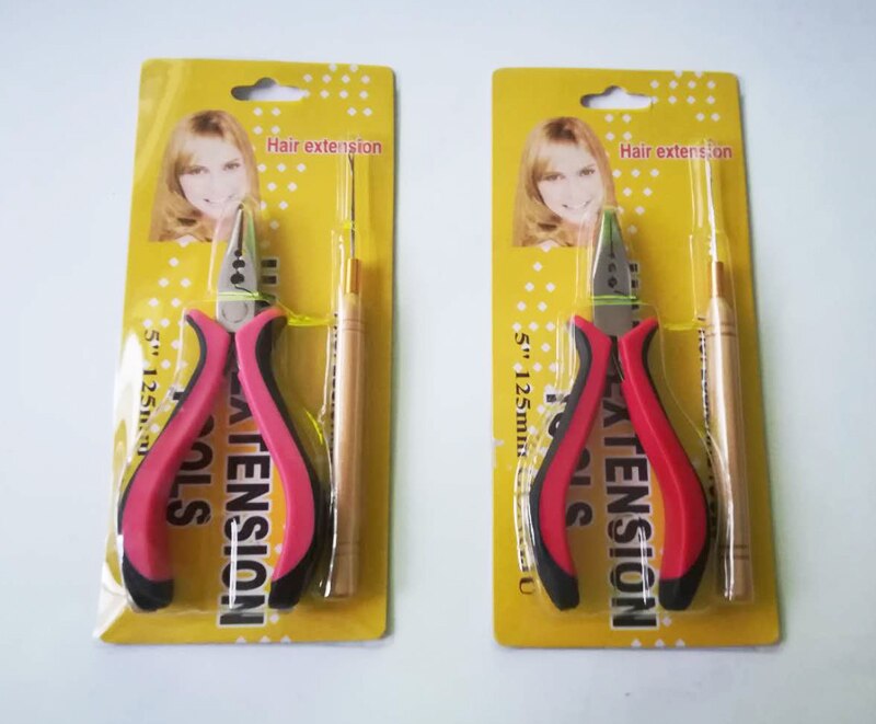 Alicates para el pelo y aguja de tracción, juego de varias pinzas, herramientas profesionales de Extensión de cabello