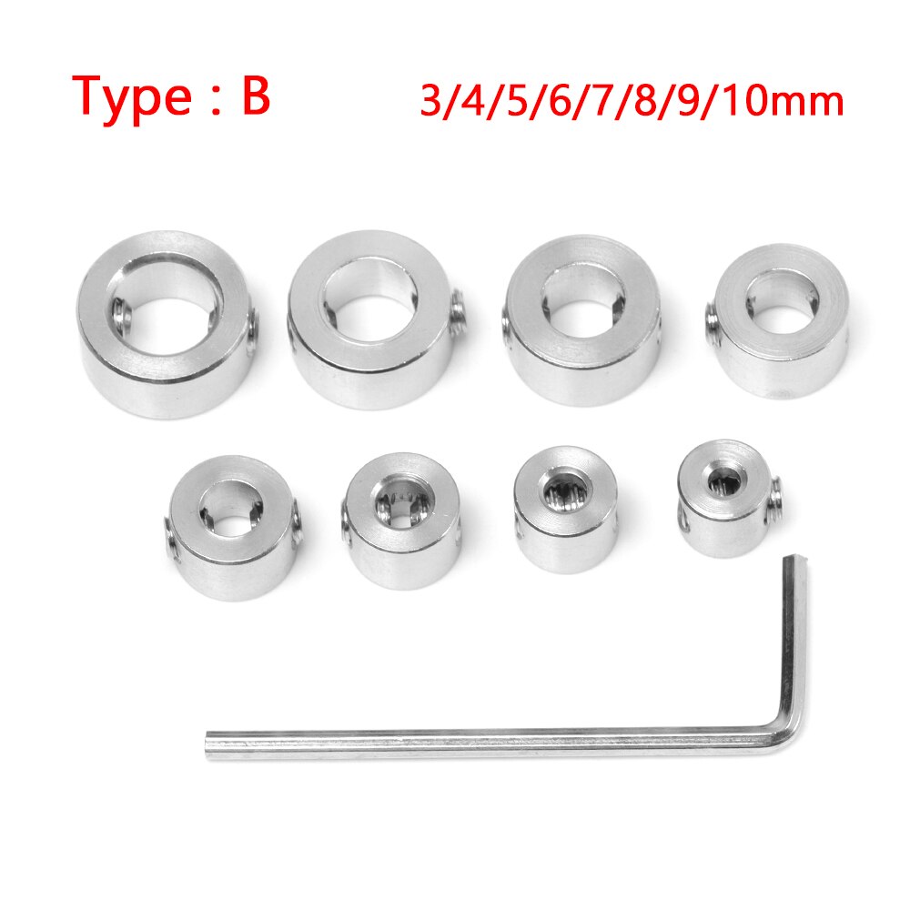 Woodworking Drill Stop Collar Set 3mm-10mm Drilling Bit Depth Stopper Ring Stainless Steel Stopper Ring Drill Locator Bit: B