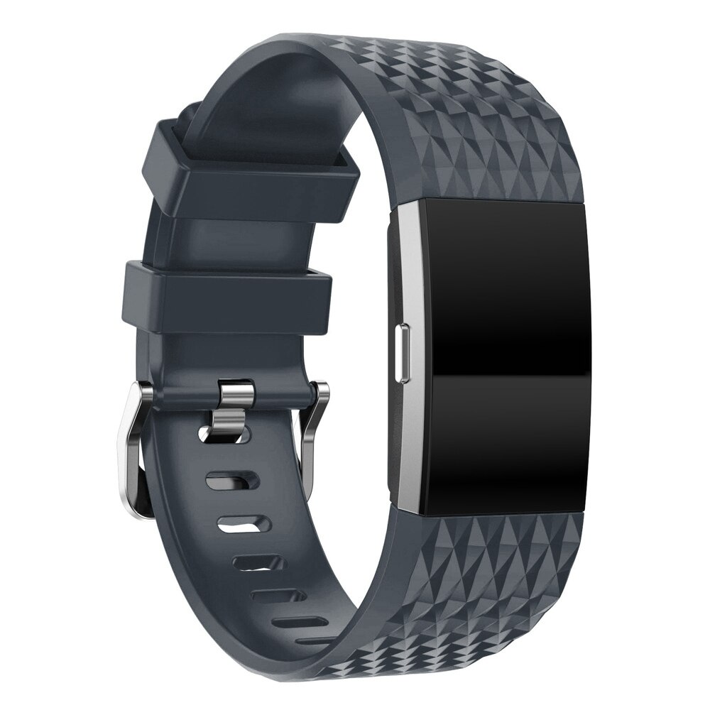 Youth 3D Texture Silicone Strap for Fitbit Charge 2 Smart Watch Strap Buckle Watchband Wrist Band Bracelet Clock Accessorie TSFH: 15