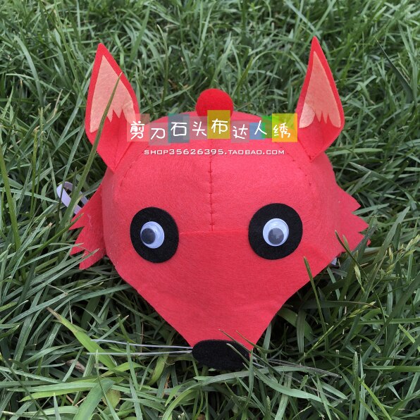 Adornos para la cabeza para niños, tela kit de fieltro, tela no tejida, manualidades DIY, juego de costura, Material para manualidades, suministros de costura DIY: Little fox