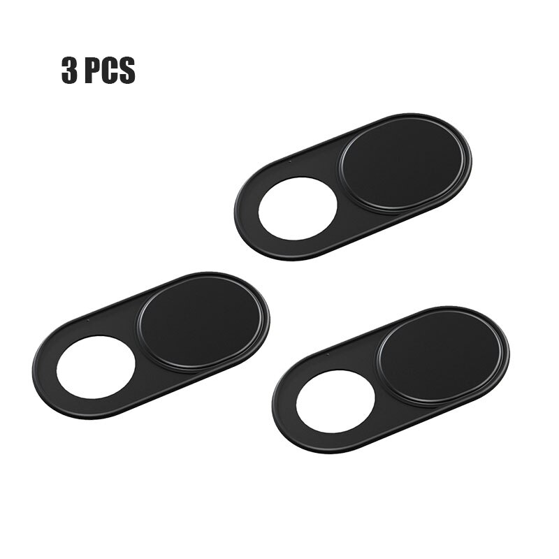 1/3/6 Stck! Webcam Abdeckung Metall Material Telefon Datenschutz Aufkleber Universal- für iPhone iPad Computer Anti Spion Schiebe Kamera Abdeckung: 3 Stück Schwarz
