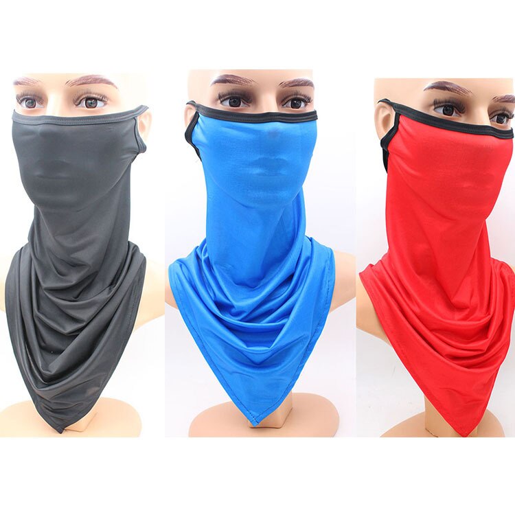 Magisk triangel pannband is siden mask andas utomhus cykling hängande öron halsduk brokig balaclava halsduk